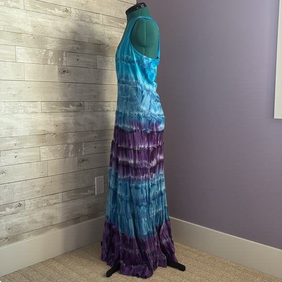 FRESH FX 100% Cotton Tie Dye Sleeveless Maxi Dress - Picture 6 of 7